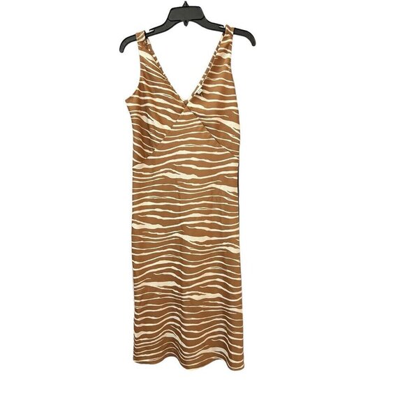 Women's Slip Dress A New Day  Brown Zebra Striped  S - Picture 1 of 5